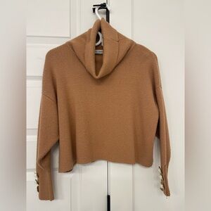 Zara Cropped Cowl Neck Sweater with Button Details (preloved, good condition)